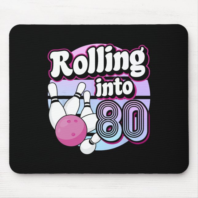 Rullande till 80 Bowling 80:e födelsedagen Musmatta (Framsidan)