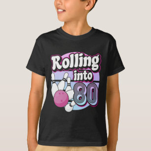 Rullande till 80 Bowling 80:e födelsedagen T Shirt