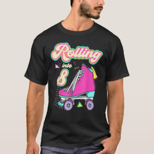 Rullande till 8 års gammal flicka 8:e födelsedagsr t shirt