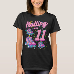 Rullande till elfte födelsedag Rulla skat 11 år O T Shirt