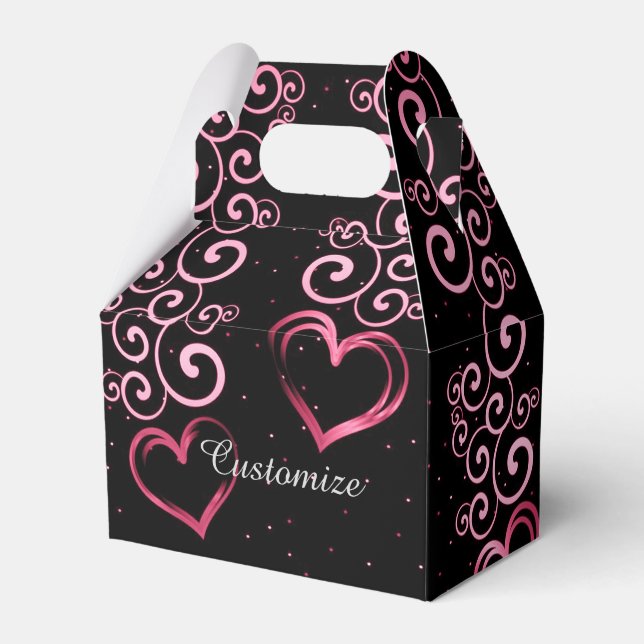 Rullande vinthårdar Gable Favor Box Presentaskar (Framsidan Sidan)