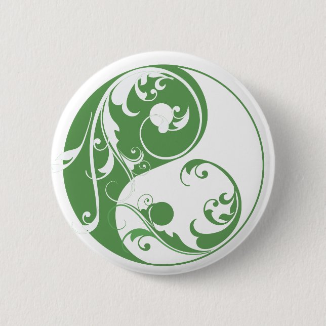 Rullande Yin & Yang (grön) Knapp (Framsida)