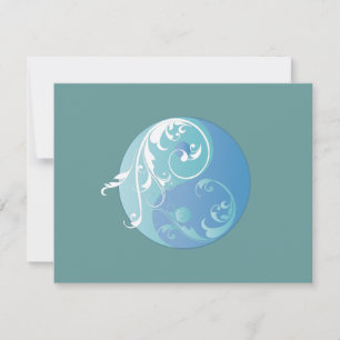 Rullande Yin Yang-symbol (blå toner)