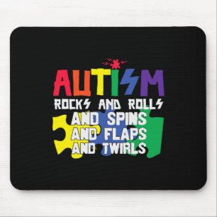 Rullar av Sten från Autism Spins-flappar och tråda Musmatta
