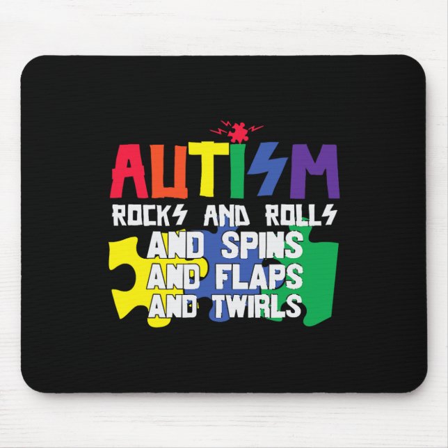 Rullar av Sten från Autism Spins-flappar och tråda Musmatta (Framsidan)