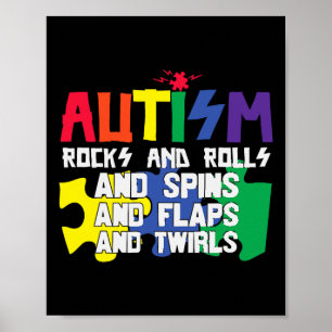 Rullar av Sten från Autism Spins-flappar och tråda Poster