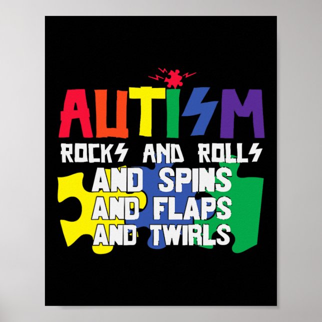 Rullar av Sten från Autism Spins-flappar och tråda Poster (Framsidan)