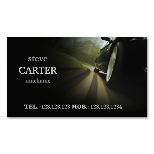 Rullar den automatiska bilsvarten för mekaniker magnetiska visitkort (Framsida)