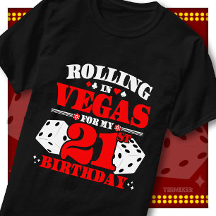 Rullar In I Vegas 21-års Casino Tärningfest T Shirt