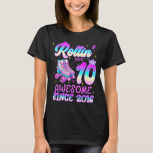 Rullar in på 10 år gammal 10-års födelsedags tjej t shirt