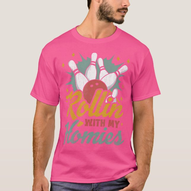 Rullar med mina kompisar bowling t shirt (Framsida)