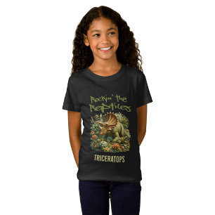 Rullar med reptilerna Triceratops dinosaurie T Shirt