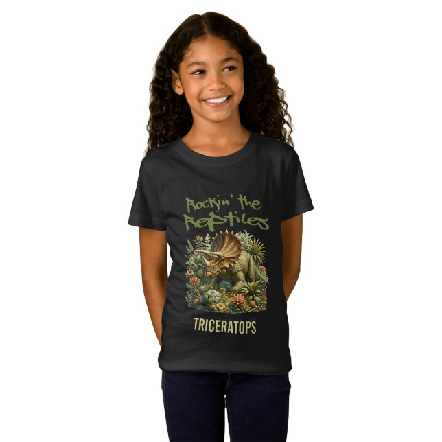 Rullar med reptilerna Triceratops dinosaurie T Shirt (Skapare uppladdad)
