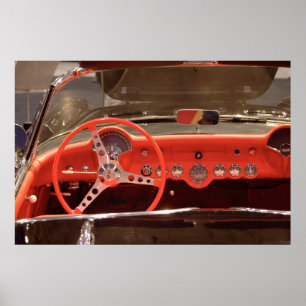 Rullar rusar den Chevrolet Corvette styrningen Poster