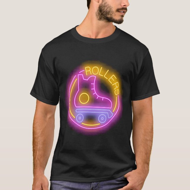 Rullare med kvadratiska Ljus med kvadratiska skal T Shirt (Framsida)