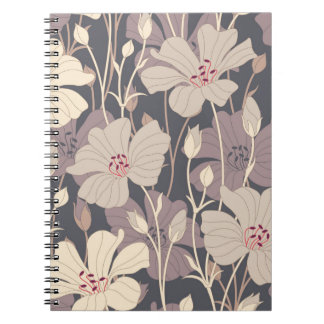 rullblommor på mörkens bakgrund i sömlös platta anteckningsbok