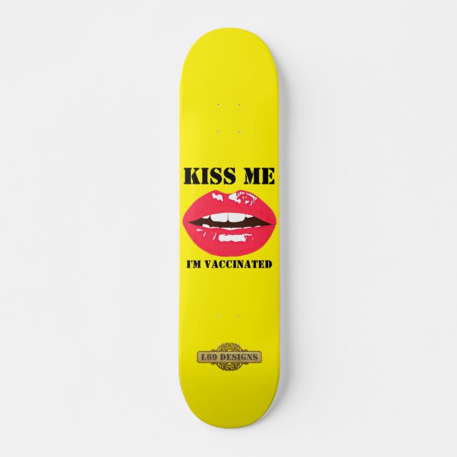 rullbräda "KYSS MIG" Mini Skateboard Bräda 18,5 Cm (Framsida)