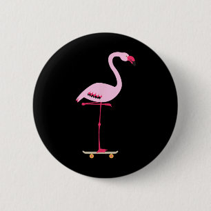 Rullbräda Rosa Flamingo Cool Rolig Grafik  Knapp