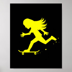 Rullbräda Rullbrädare Tonåring Ung tjej Skater Oll Poster