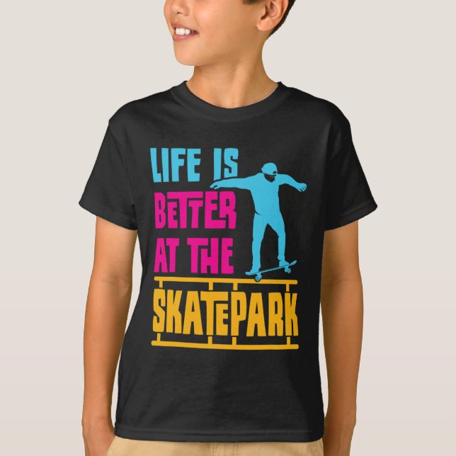 Rullbräda Tonåring Longboard Skateboard Skateboard T Shirt (Framsida)