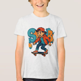 Rullbrädejunge Street Style – Urban Graffiti Carto T Shirt