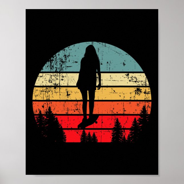 Rullbrädisning Retro Vintage rullbräda tricks pres Poster (Framsidan)