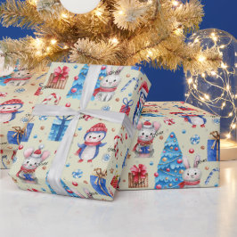 Rulldjur, Namn-Helgdag-djur, rödblå Stollig-Mönste Presentpapper