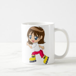 Rulle-blading flickamugg kaffemugg