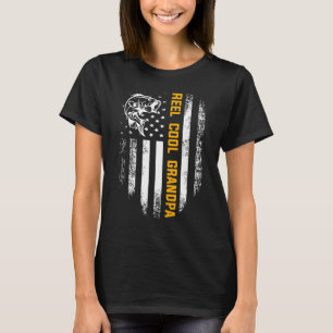 Rulle Cool Farfar Vintage Flag Fiske Fars Dag T Shirt