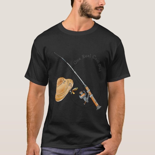 Rulle Cool Pappa Fiskepuns T Shirt (Framsida)