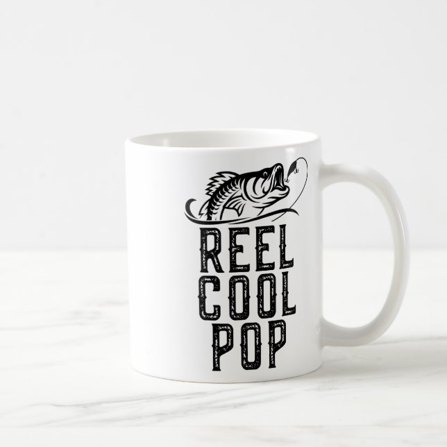 Rulle Cool Pop Fiske Fiskare Roligt Retro  Kaffemugg (Höger)