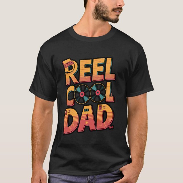Rulle Coola Pappa Roligt Fiskedesign T Shirt (Framsida)