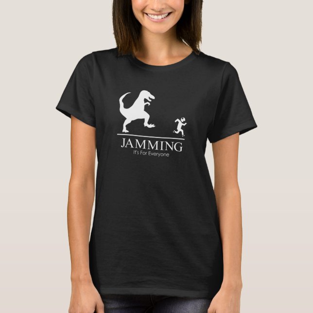 Rulle Derby - uppsluppen rolig JammerDinosaur T Shirt (Framsida)