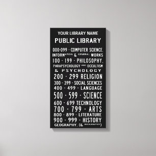Rulle för bibliotekDewey decimal- buss på kanfas Canvastryck