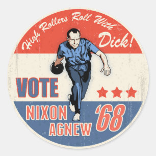 Rulle med Nixon Runt Klistermärke
