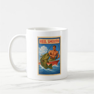 Rulle Smidig Fiskare Retro Nautilus Fiskgrupp Kaffemugg
