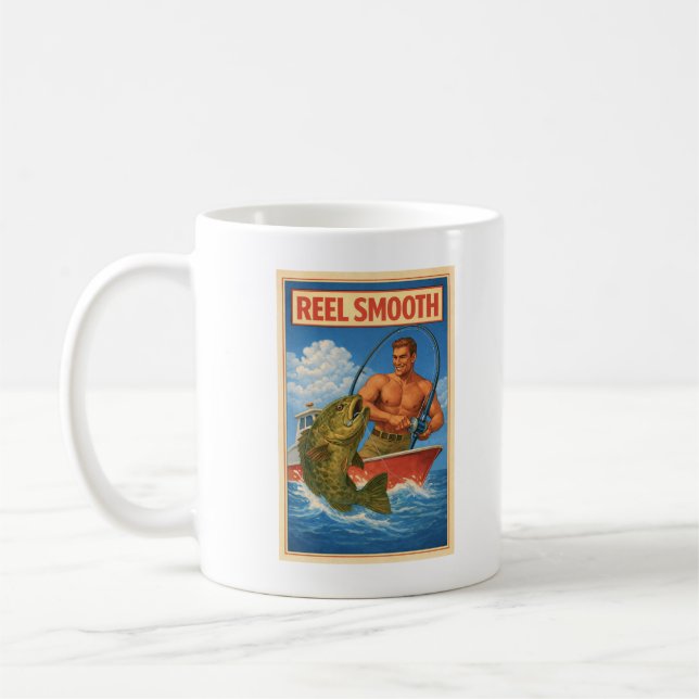 Rulle Smidig Fiskare Retro Nautilus Fiskgrupp Kaffemugg (Vänster)