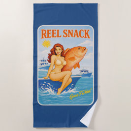 Rulle Snack Retro Pin-Up Röd Snapper Fiske Boatare