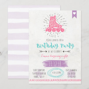 Rulle som åker skridskor födelsedagen Invitatio Inbjudningar