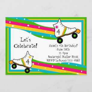 Rulle som åker skridskor födelsedaginbjudan inbjudningar