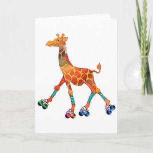 Rulle som åker skridskor giraffet kort