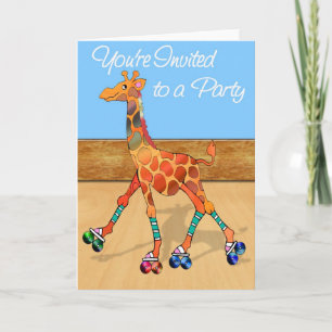 Rulle som åker skridskor giraffet på inbjudan