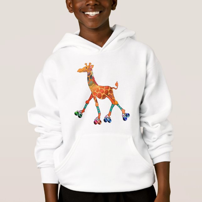 Rulle som åker skridskor giraffet tee shirt (Framsida)