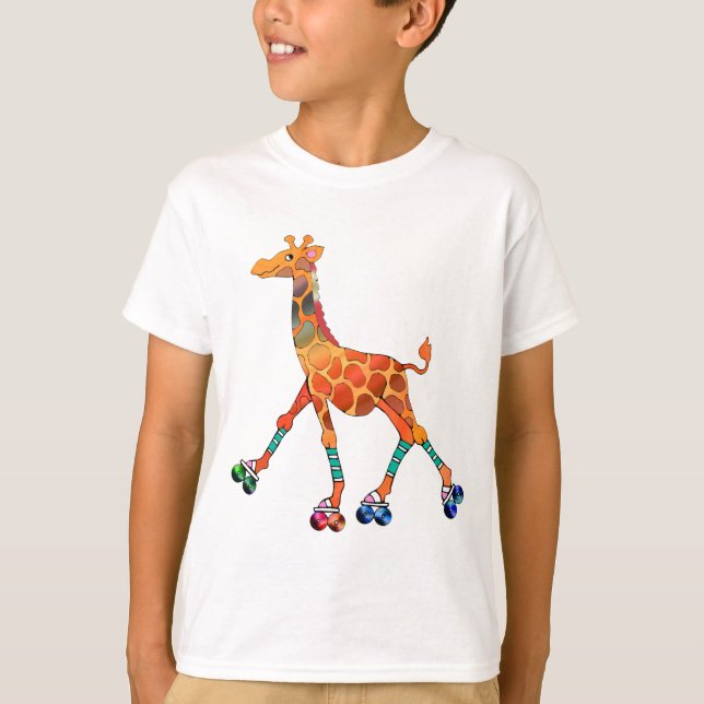 Rulle som åker skridskor giraffet tee shirt (Framsida)