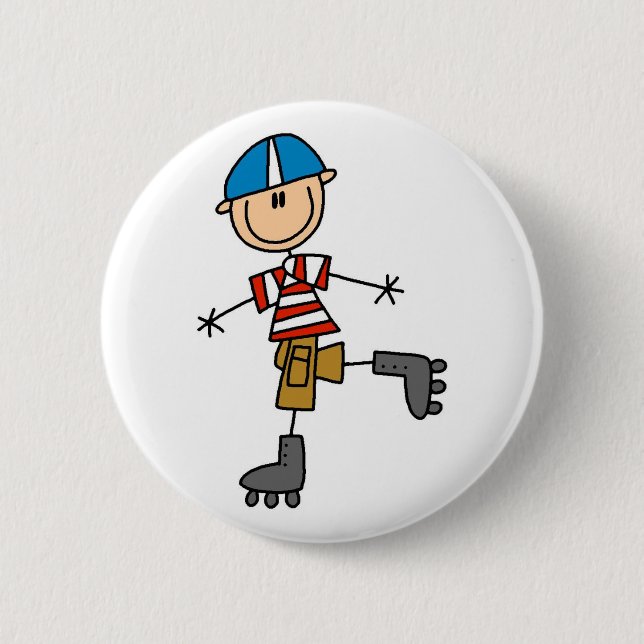 Rulle som åker skridskor stick figur knapp (Framsida)