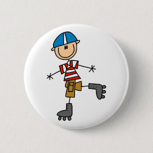 Rulle som åker skridskor stick figur knapp