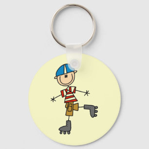 Rulle som åker skridskor stick figur nyckelring