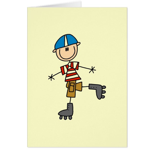 Rulle som åker skridskor stick figur OBS kort (Framsidan)
