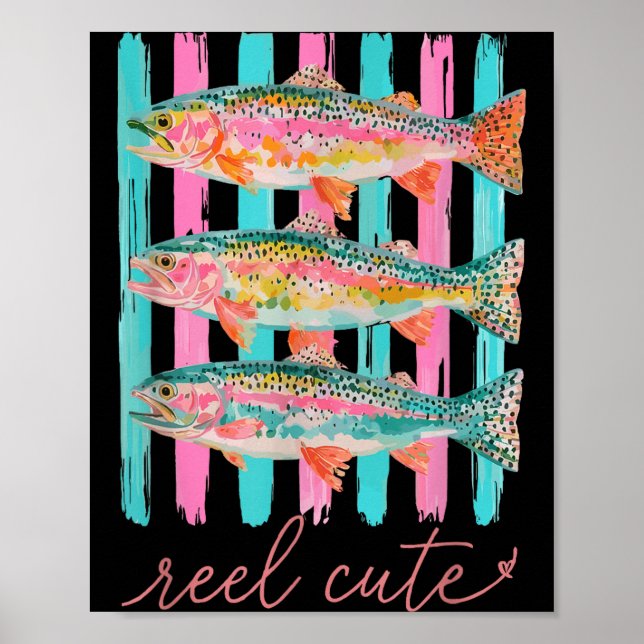Rulle söt färgglad regnbåge forell preppy sommar poster (Framsidan)