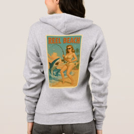 Rulle Strand Hajfiske Pinup Retro Kustliv T Shirt